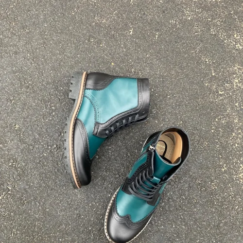 Two-tone Leather Women’s Brogue Boots