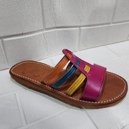 Women’s Multicolor Strappy Moroccan Leather Sandals