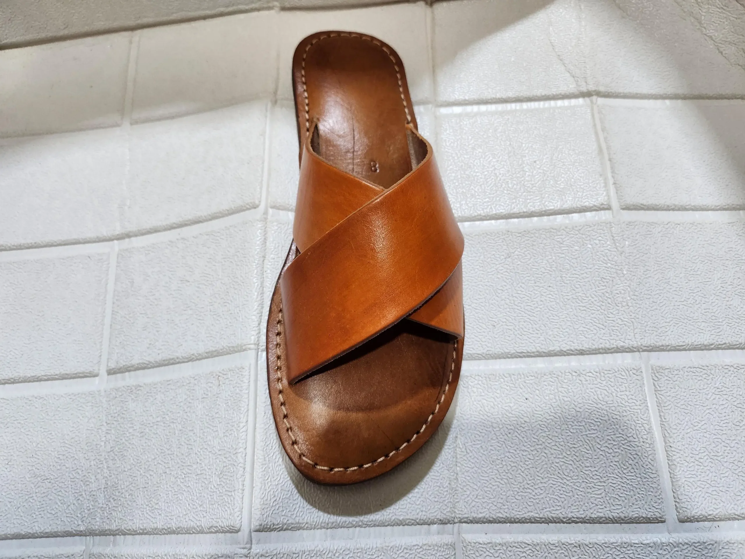 Women’s Brown Crisscross Moroccan Leather Sandals